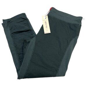 Wearables XCVI‎ Jetter Crop Leggings L Green Pull On Ruched Stretch Minimalist
